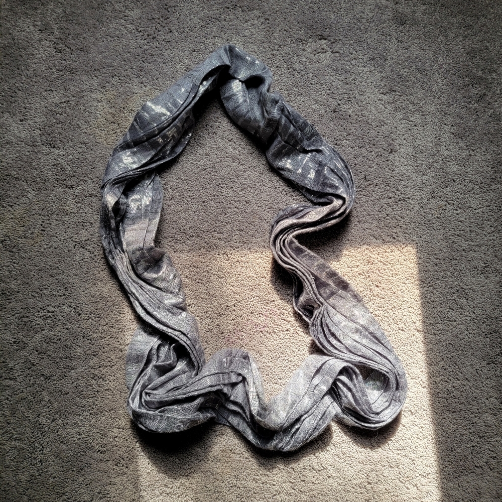 Grey Metallic Infinity Scarf